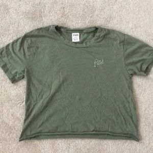 DARK GREEN CROP TOP FROM PINK